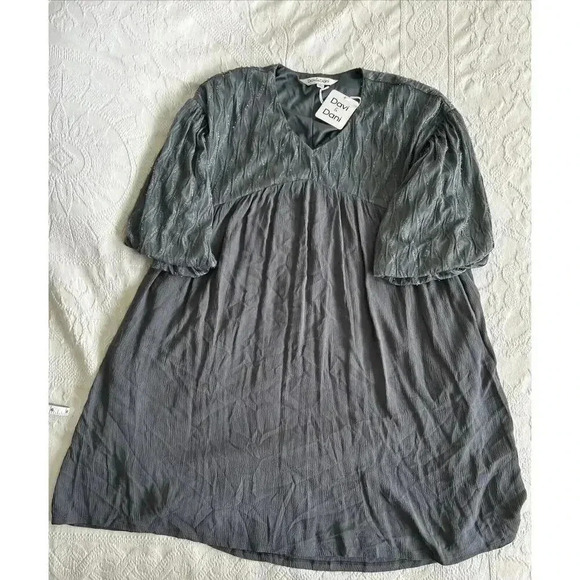 NWT Davi & Dani Sparkly Grey Oversized Dress Boho Indie Trapeze Swing Size Small - Picture 14 of 14